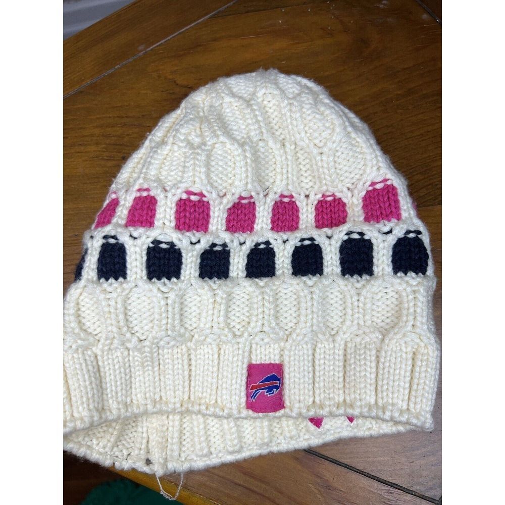 Buffalo Bills NFL Pink Knit Hat Cap Breast Cancer Beanie Women's OSFM
